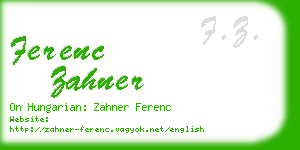 ferenc zahner business card